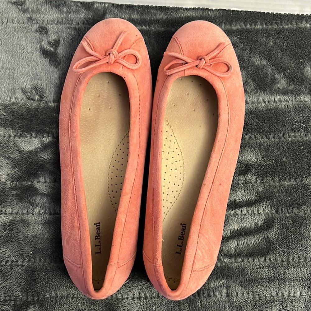 L.L Bean Pink Suede Flats